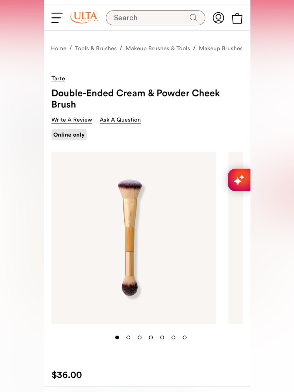 Tarte double ended cream and powder brush